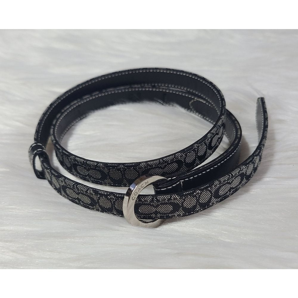 Vintage Coach Monogram Canvas Leather Waist Belt